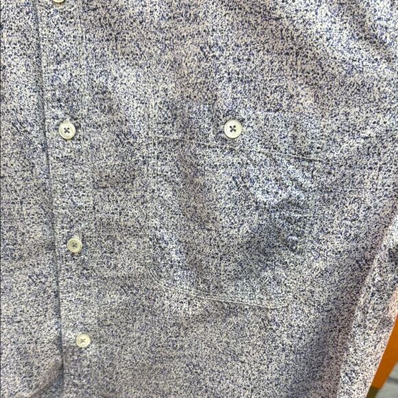 Bugatchi White and Blue Casual Button Down Shirt - Picture 3 of 7